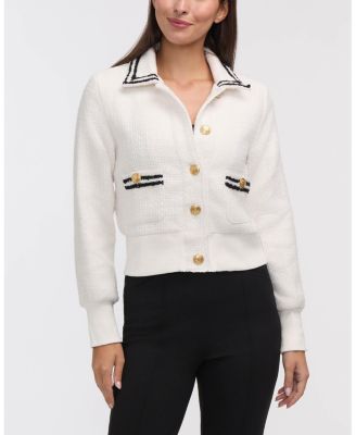 Women's Boucle Jacket with Tweed Trim