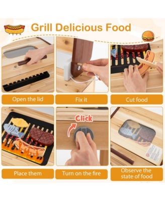 3-Piece Outdoor Kitchen Set Mud Kitchen with Separate BBQ Grill and Pizza Oven