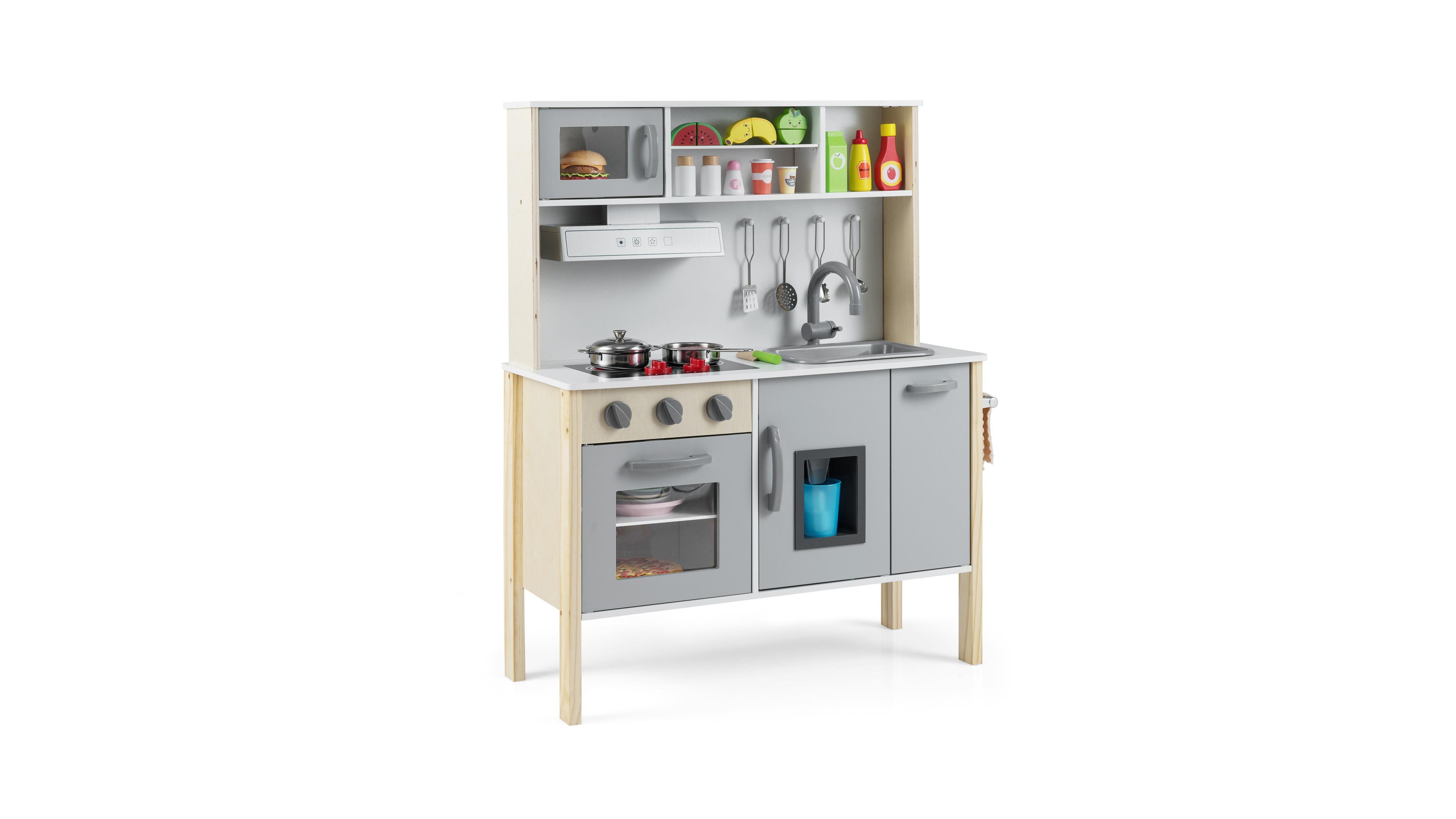 Sugift Wooden Pretend Play Kitchen Set for Toddlers
