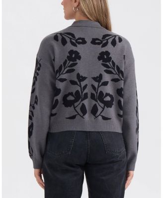Women's Floral Knit Cardigan