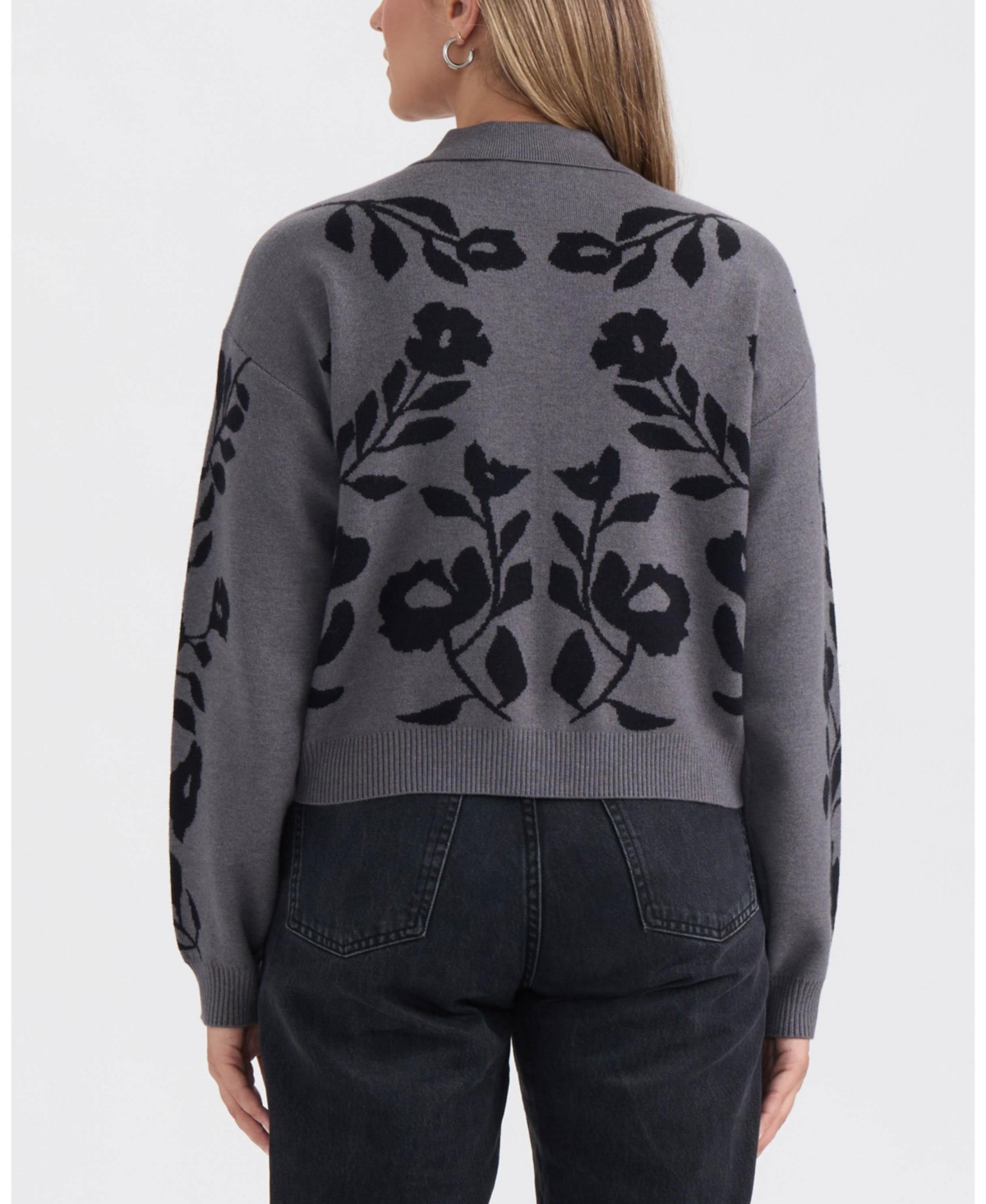Ellen Tracy Women's Floral Knit Cardigan