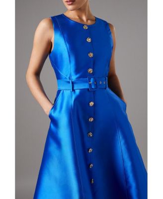 Women's Button Through Belted Prom Dress