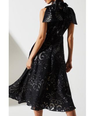 Women's Bow Sleeve Jacquard Dress