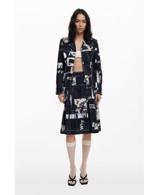 Women's Newspaper zipper blazer