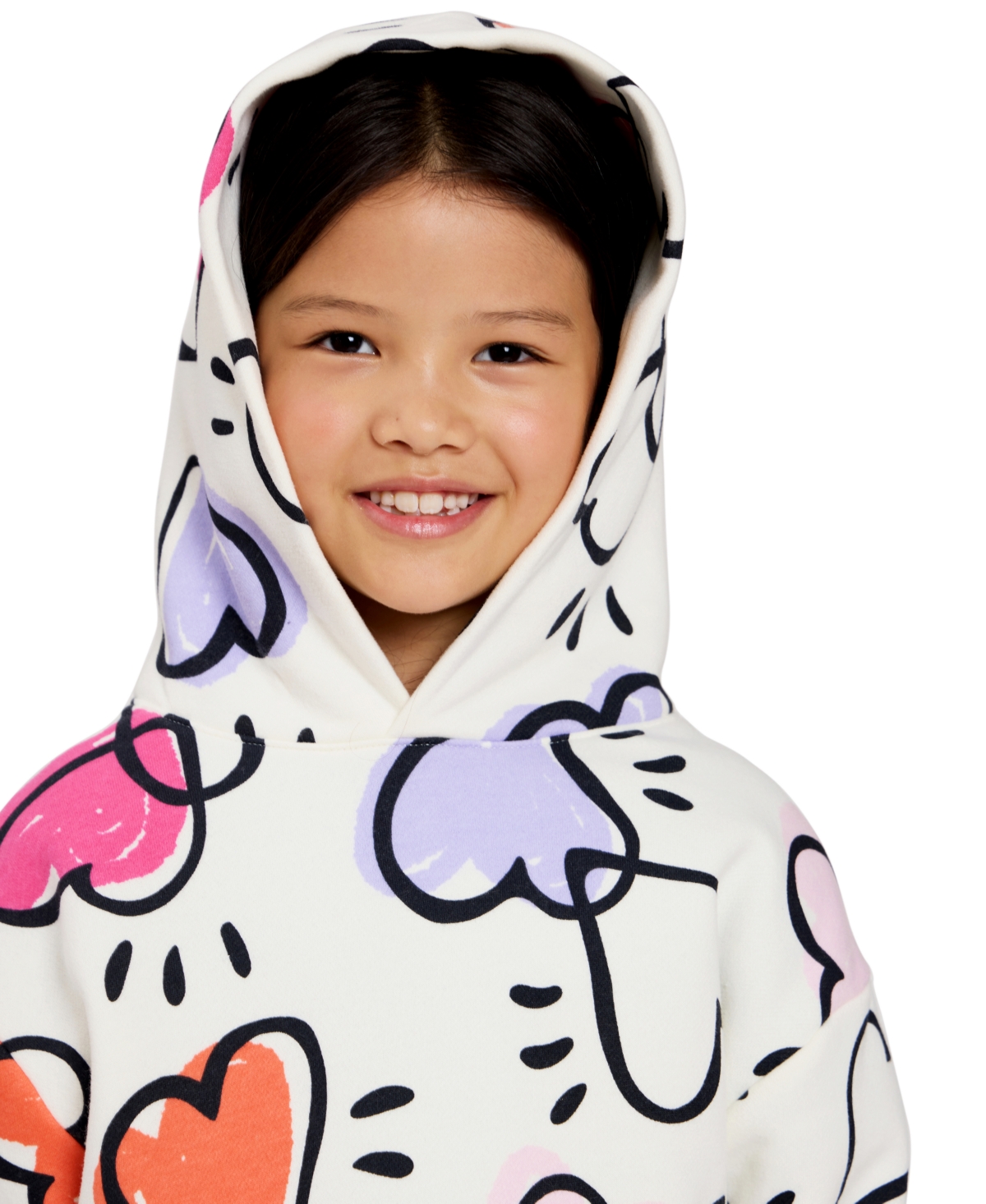 Color Lab Unisex 2t-6x Pull-on Printed Long Sleeve Hoodie In White