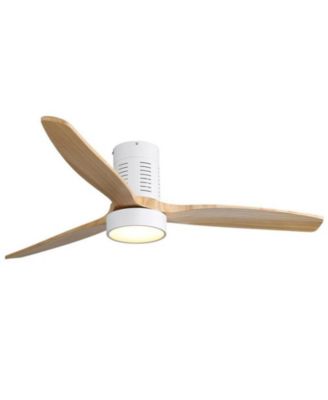 52-inch Modern White 3-Blade Flush Mount Fans Supports Remote Control 6-Speed Arbitrary Adjustment and Timing Function