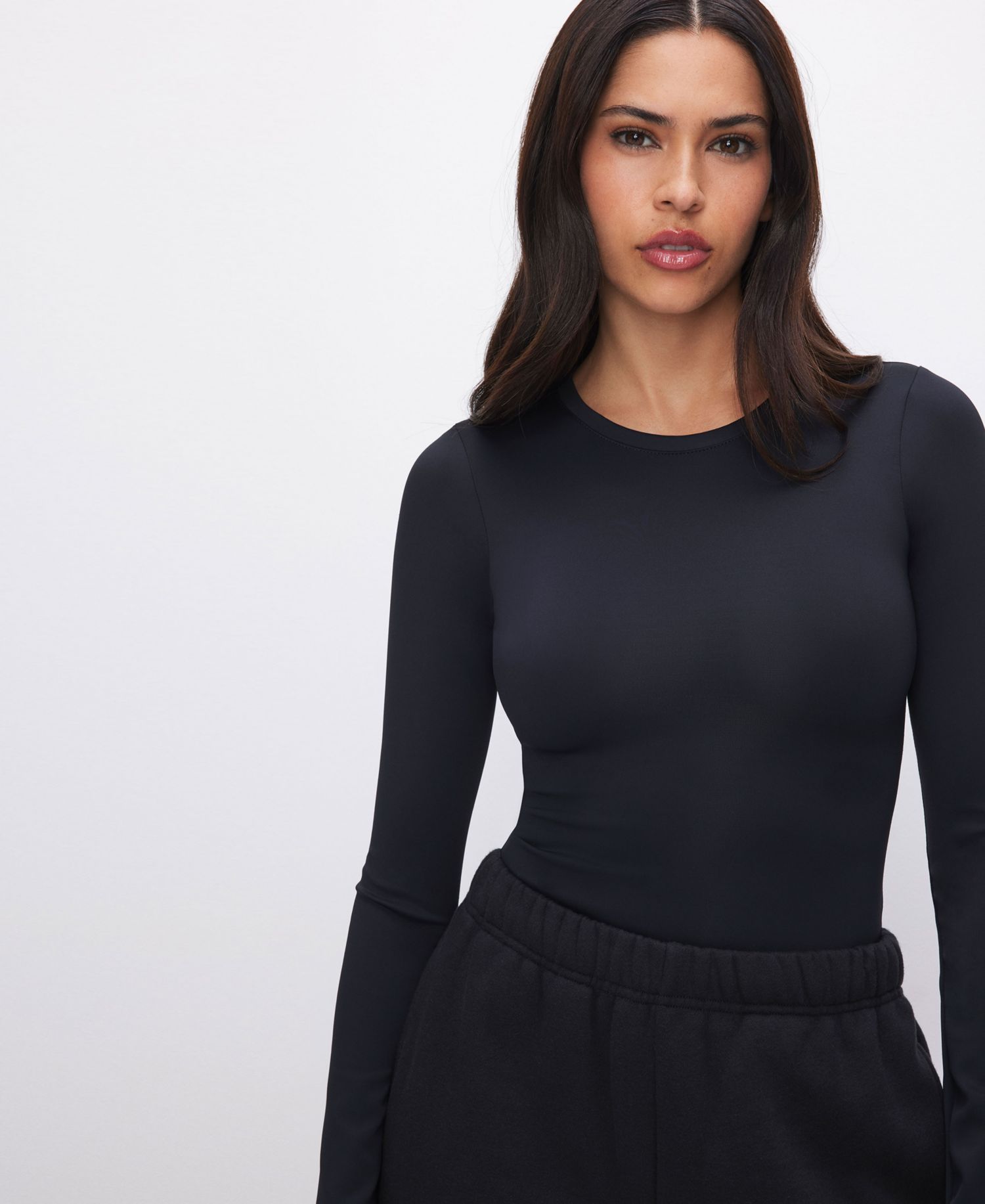 Women's Sculpting Crew Neck Bodysuit Top, Regular & Plus Size