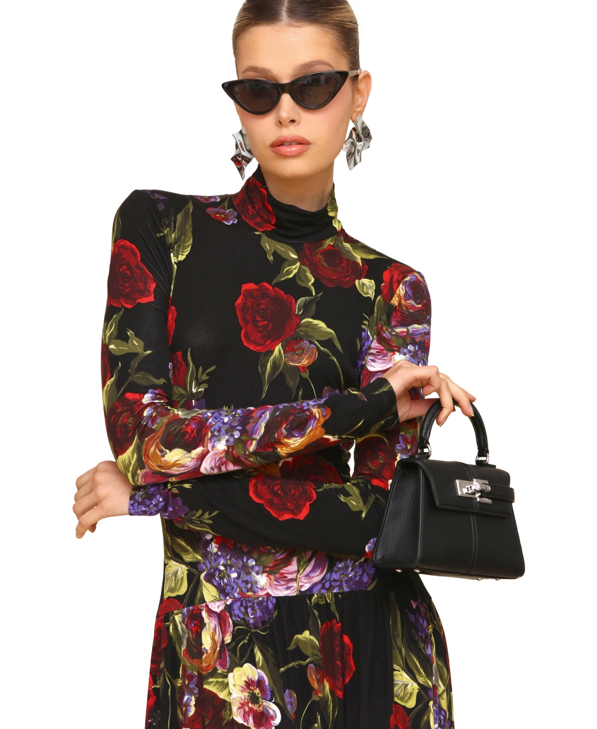 Avec Les Filles Women's Long Sleeves Printed Maxi Dress In Multi