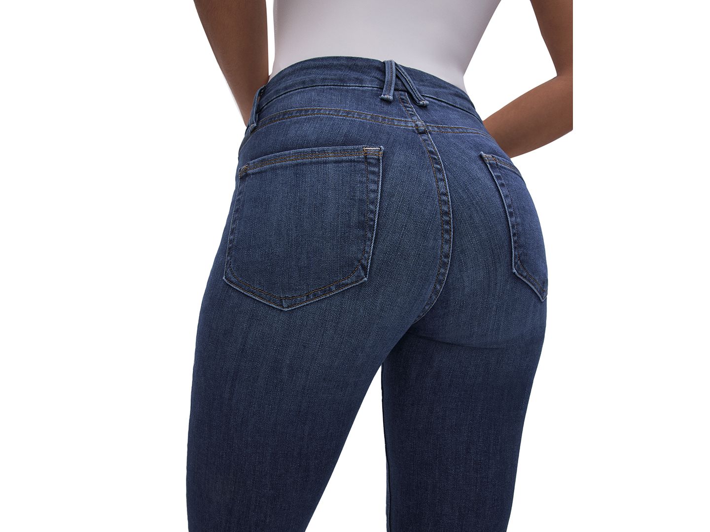 Женские джинсы Good American Good Legs Skinny Mid Rise Jeans, Regular & Plus Size, цвет: Синий — фото 10