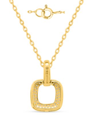 White Diamond Pendant Necklace (1/4 ct. t.w.) in 14k Gold Plating with Sterling Silver