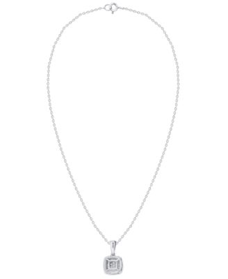 White Diamond Pendant Necklace (1/4 ct. t.w.) in Sterling Silver