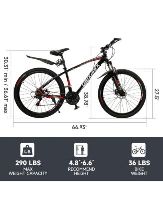 27.5-Inch 21-Speed Mountain Bike with Lightweight Magnesium Alloy Wheels & Dual Disc Brakes for Agile Riding
