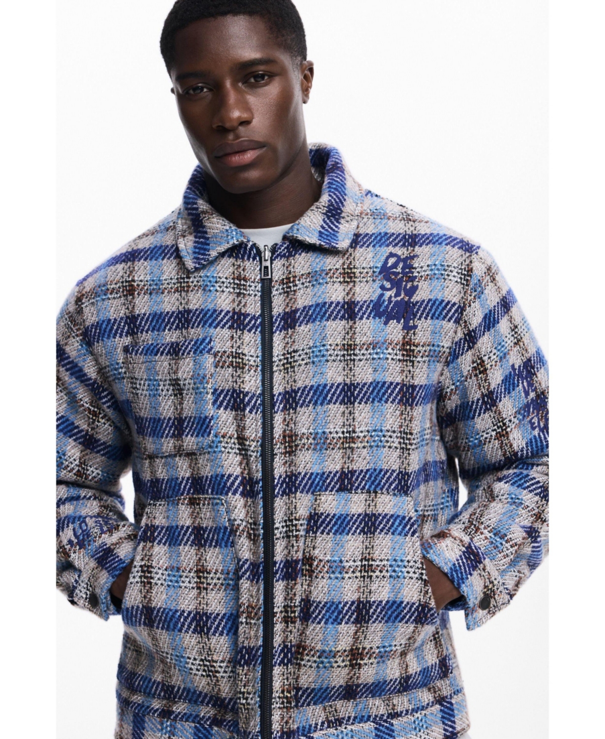 Desigual Men's Checkered jacket with pockets
