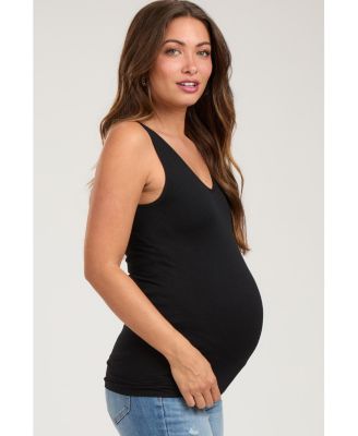 Maternity Black Sleeveless Fitted Tank Top