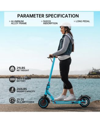 8.5 Inch Foldable Electric Scooter with 350W Motor, 22-Mile Range & Dual Brakes | Colorful LED Lights for a Stylish Night Ride