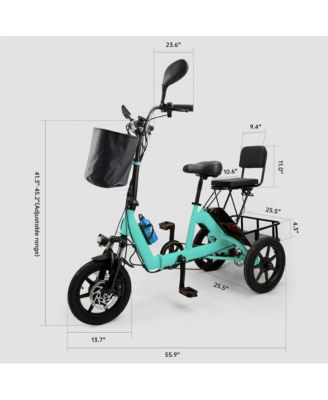 Electric Tricycle for Adults E-Trike with 3-Speed 350W Motor & 28-Mile Range | Compact Foldable Design