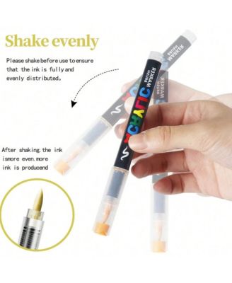 24 Vivid Colors, Acrylic Paint Markers Brush Pens Fabric Rock Painting Pen Stone Ceramic Glass Making School Art Supplies Stationery