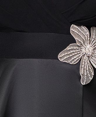 Plus Size Embellished Detail Long Sleeves Gown