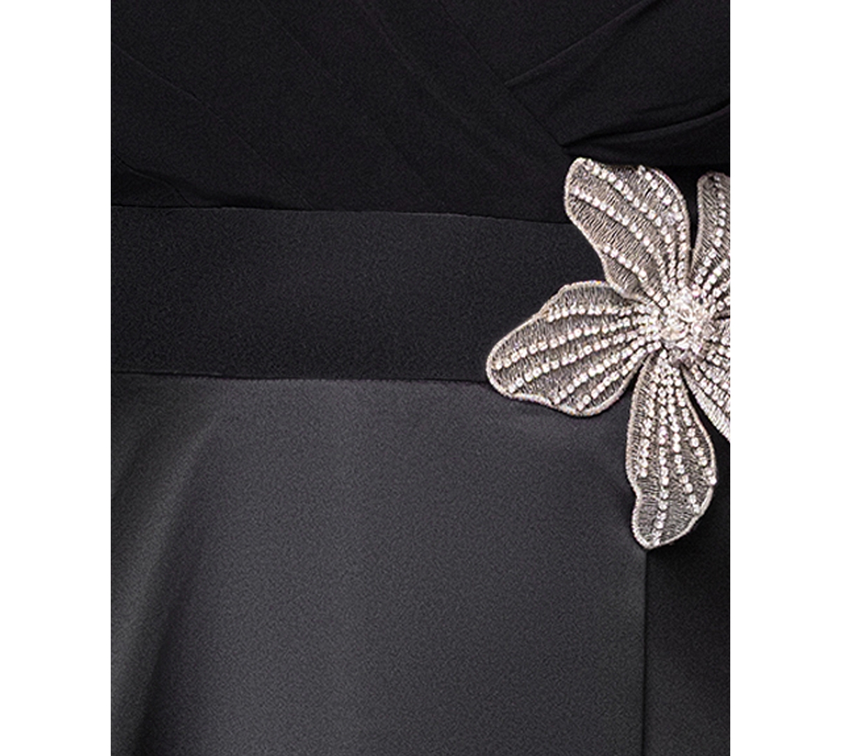 Xscape Plus Embellished Detail Long Sleeves Dress