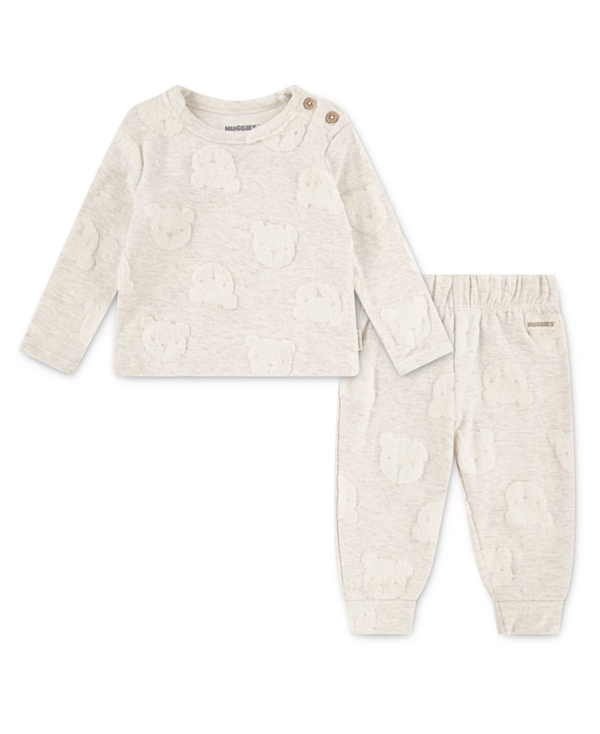 Huggies Baby Boys 2-Piece Teddy Detail Top and Pants Set