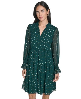 Jessica Howard - Women's Smocked Long Sleeve Dress