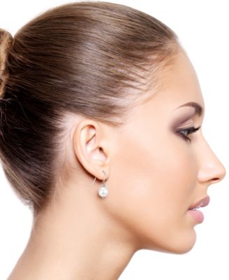 Cultured Freshwater Pearl (7-8mm) and Brilliance Beads Hook Earrings in Sterling Silver