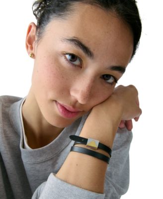 Cubic Zirconia Leather Wrap Bracelet