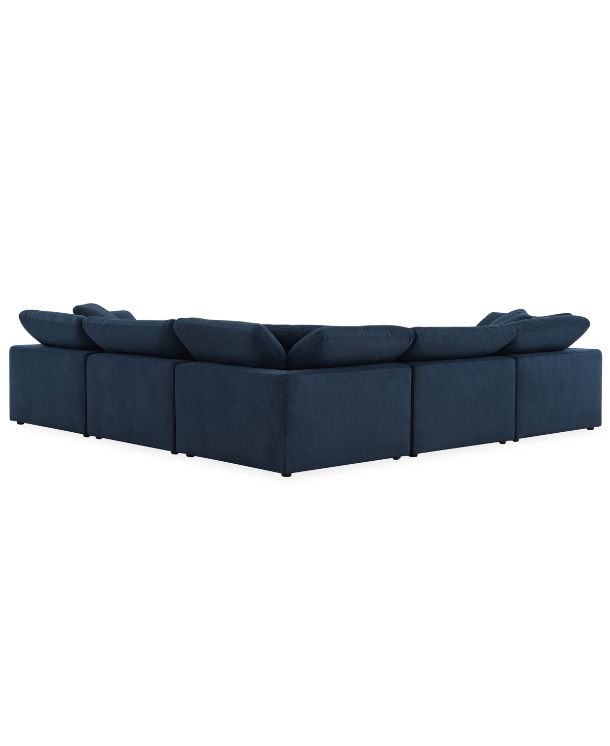 Macy's Fog 5-pc Fabric L Sectional In Blue