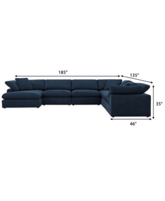 Fog 6-Pc. Fabric Chaise Sectional Sofa Set