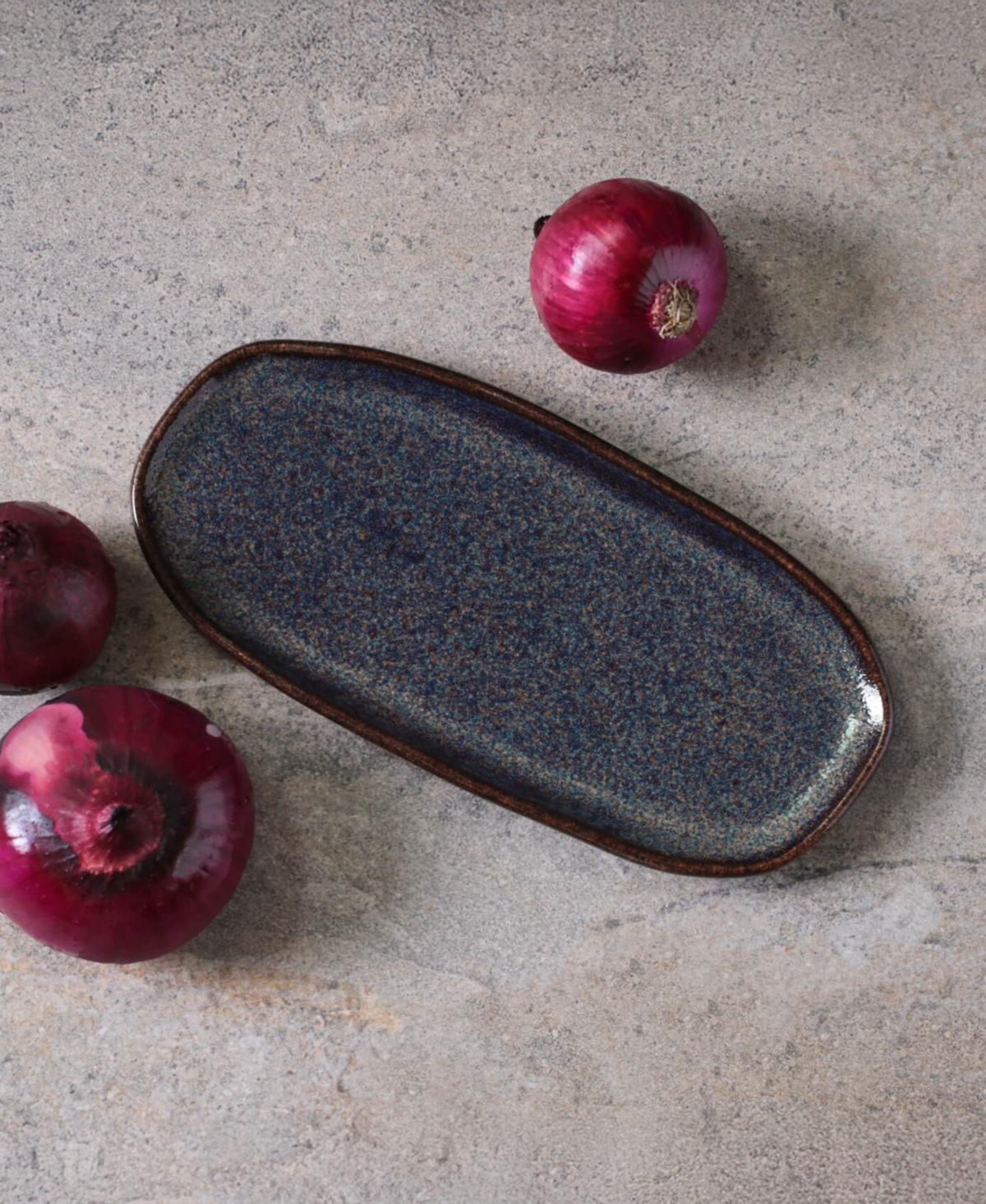 Porto Brasil Medium Shallow 9" Oval Platters, Set Of 4 In Blue