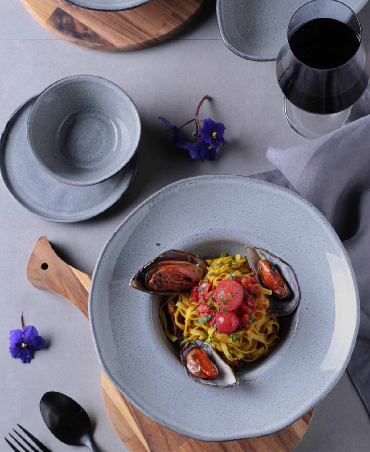 Porto Brasil 11.02" Stoneware Deep Rim Plates, Set Of 4 In Neutral