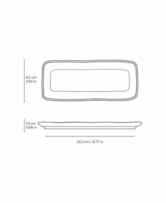 8.6" Stoneware Rectangular Platters, Set of 4