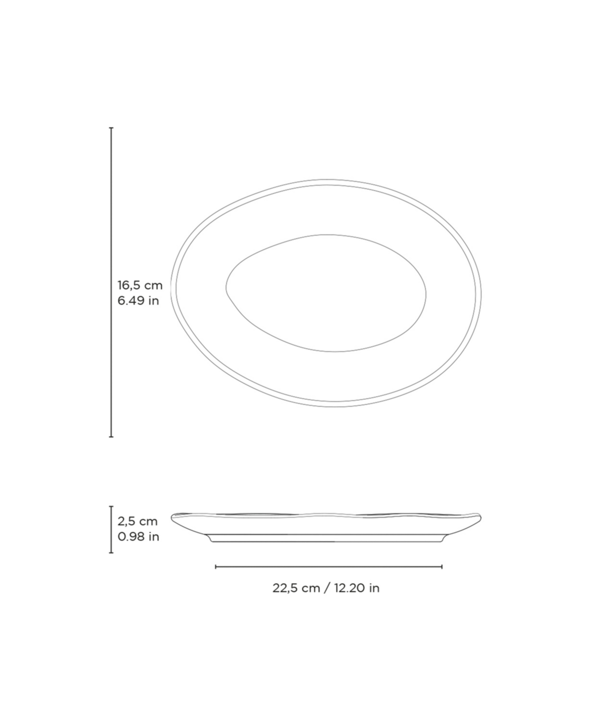 Porto Brasil Stoneware Oval Dessert Plates, Set Of 6 In Green