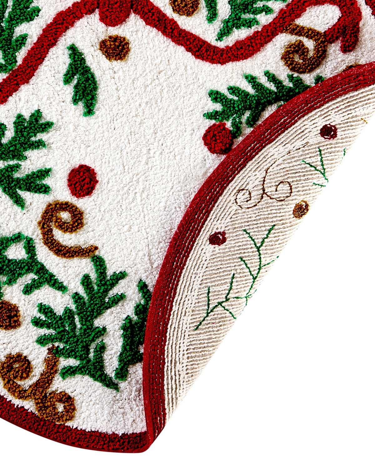 Hallmark Christmas Wreath Tufted Holiday Bath Rug, 30" Round