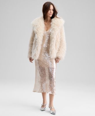 Women's Shaggy Faux-Fur Jacket, Macy's Exclusive