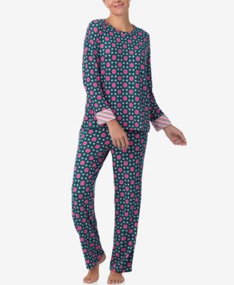 Women's Printed Round Neck Top and Pants Pajama Set