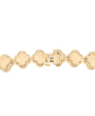 Clover Diamond Bracelet (1 ct. t.w.) in 14k Gold Plated Over Sterling Silver