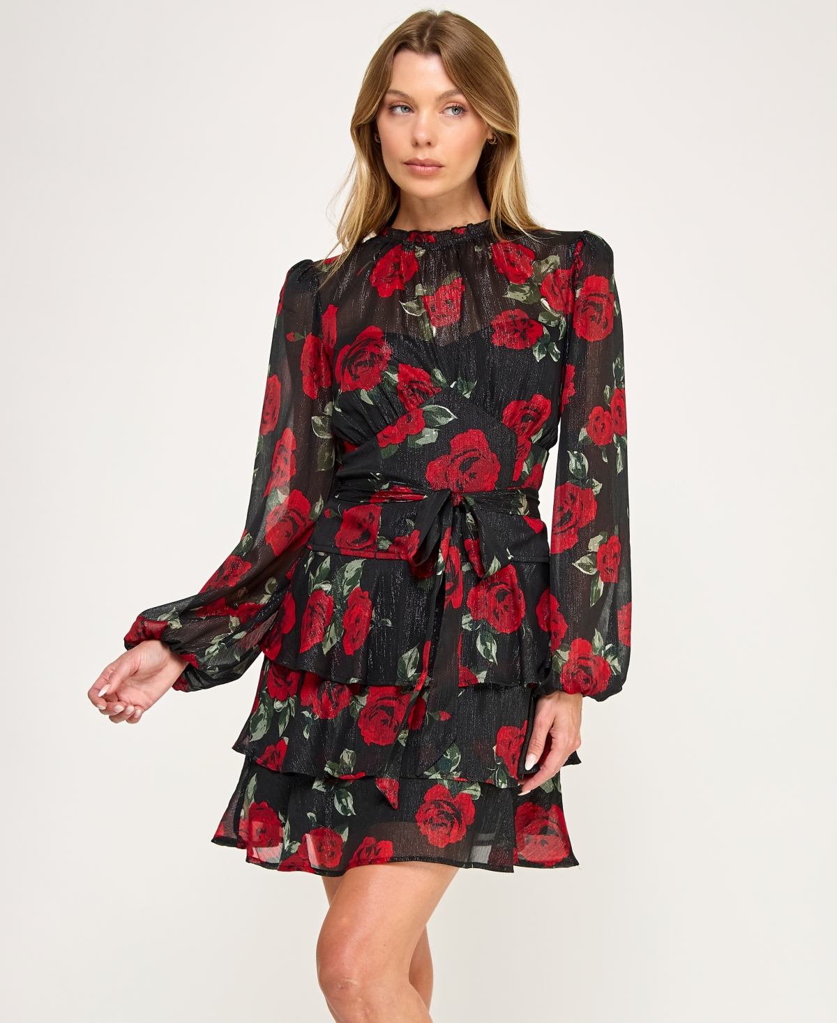 Trixxi Juniors' Long Sleeve Mock Neck Dress