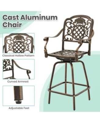2 - Person Cast Aluminum Round Outdoor Dining Set Patio Bar Set