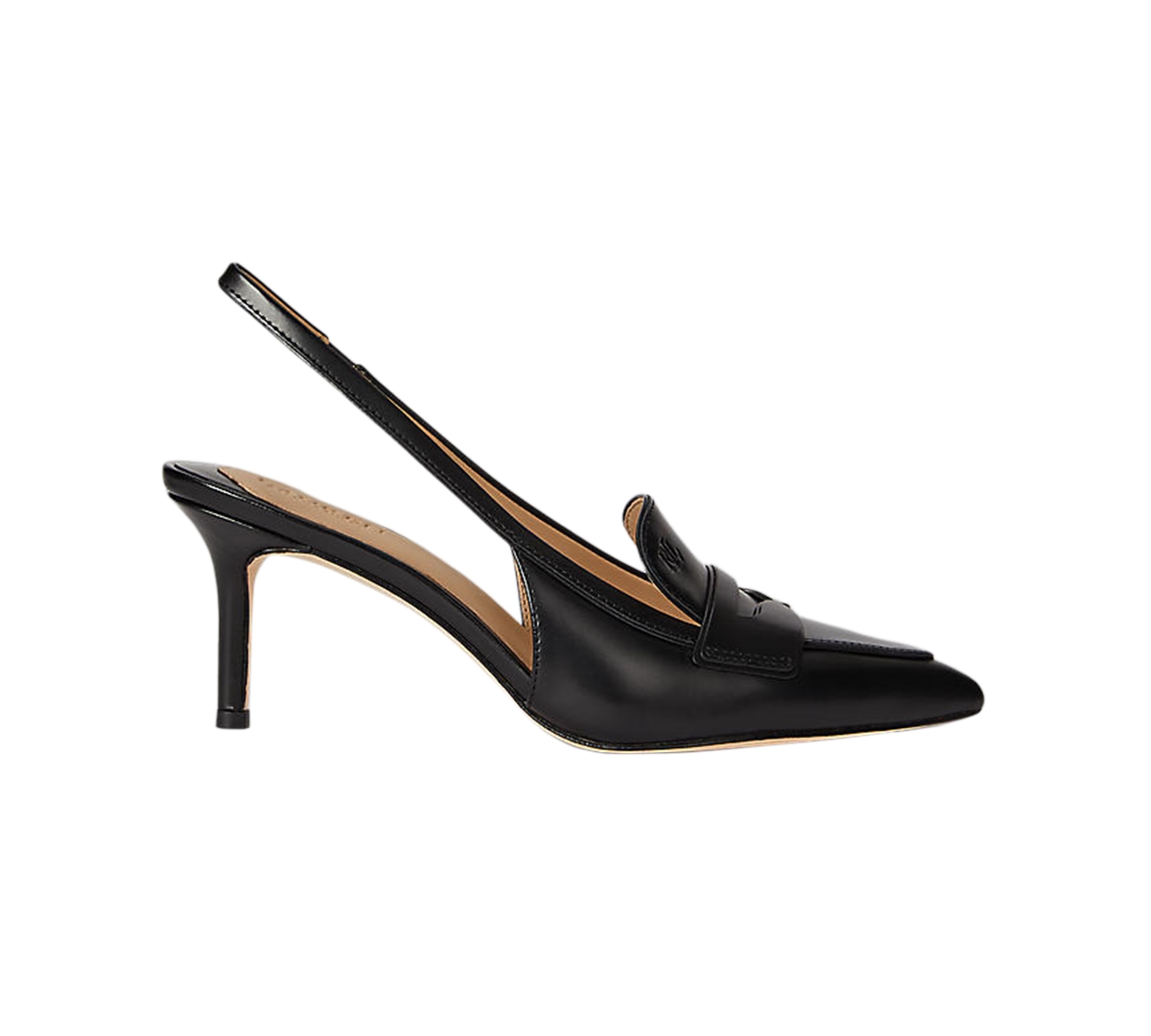 Ralph Lauren Women's Khloe Leather Slingback Loafer Pump In Black