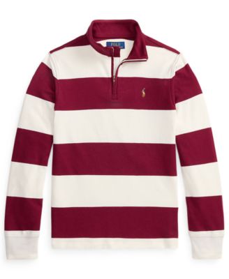 Polo Ralph Lauren - Boys 8-20 Striped Interlock Pull-On Sweatshirt