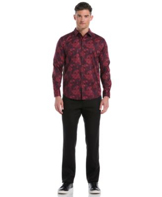 Men's Long-Sleeve Floral Print Shirt