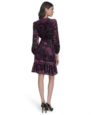 Women's Velvet Fit and Flare Dress