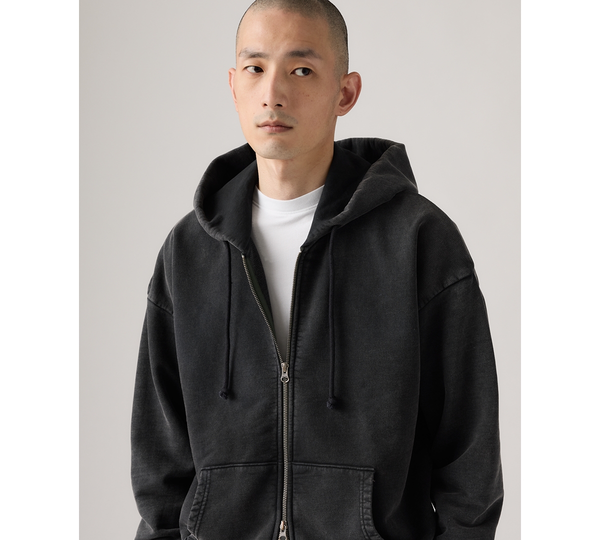 Levi's Men's Full Zip Hooded Sweatshirt In Black