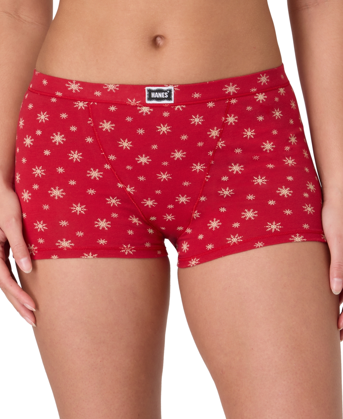 Hanes Women's 4-piece Boxer Brief Underwear Assorted Bonus Pack In Red