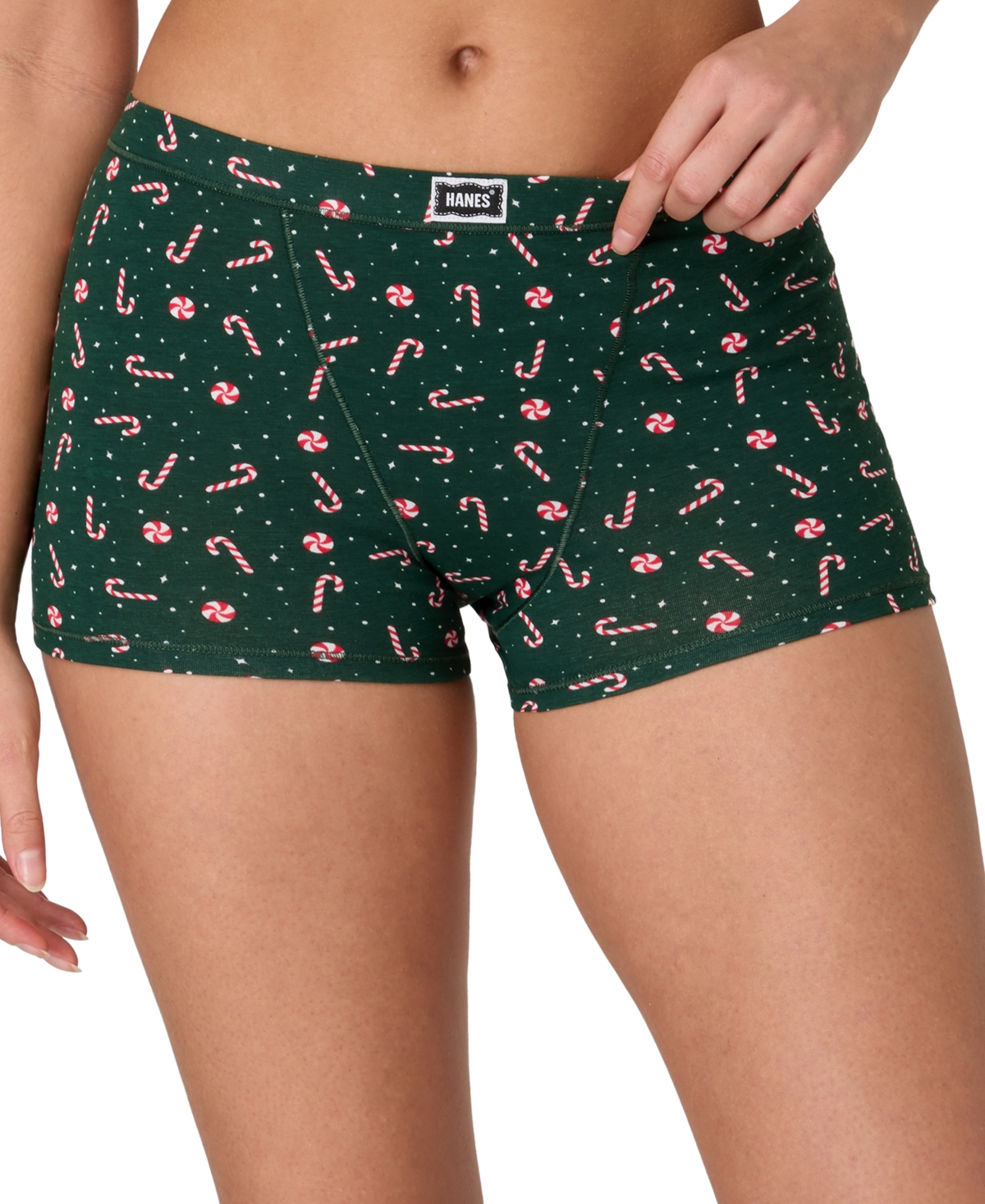 Hanes Women's 4-piece Boxer Brief Underwear Assorted Bonus Pack In Green