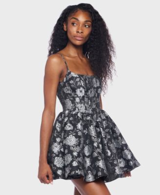 Junior's Spaghetti Strap Sleeveless Bustier Dress