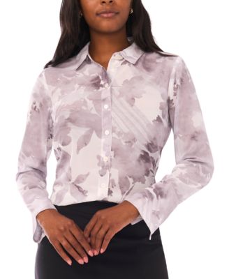 Women's Printed Long Sleeve Button Up Shirt