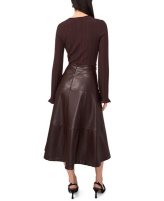 Women's A-Line Belted Maxi Skirt