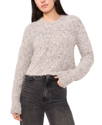 1.STATE - Women's Textured Crewneck Cropped Sweater